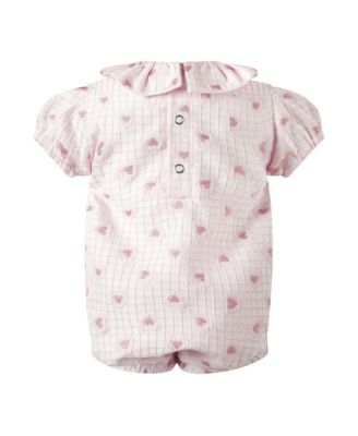 Girls' Heart Check Damask Bubble Romper - Baby