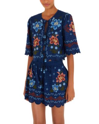 Rio Stitched Garden Shorts Swim Cover-Up