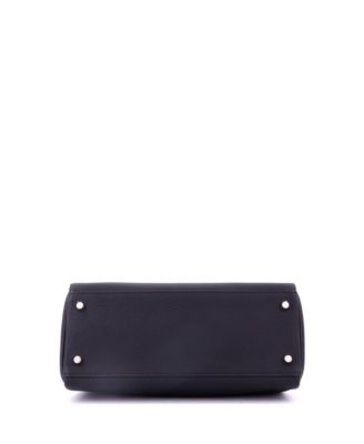 Kelly 28 Handbag Black Togo with Brushed Palladium Hardware