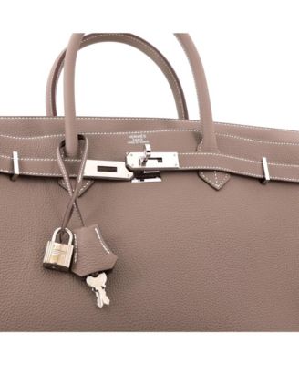 Birkin 40 Handbag Grey Togo with Palladium Hardware