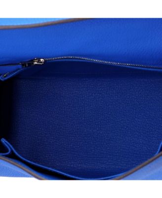 Kelly 25 Handbag Blue Togo with Palladium Hardware