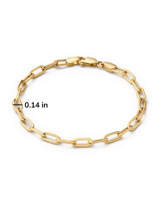 Solid Yellow Gold Large Paperclip Bracelet