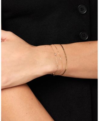 Solid Yellow Gold Mini Box Chain Bracelet