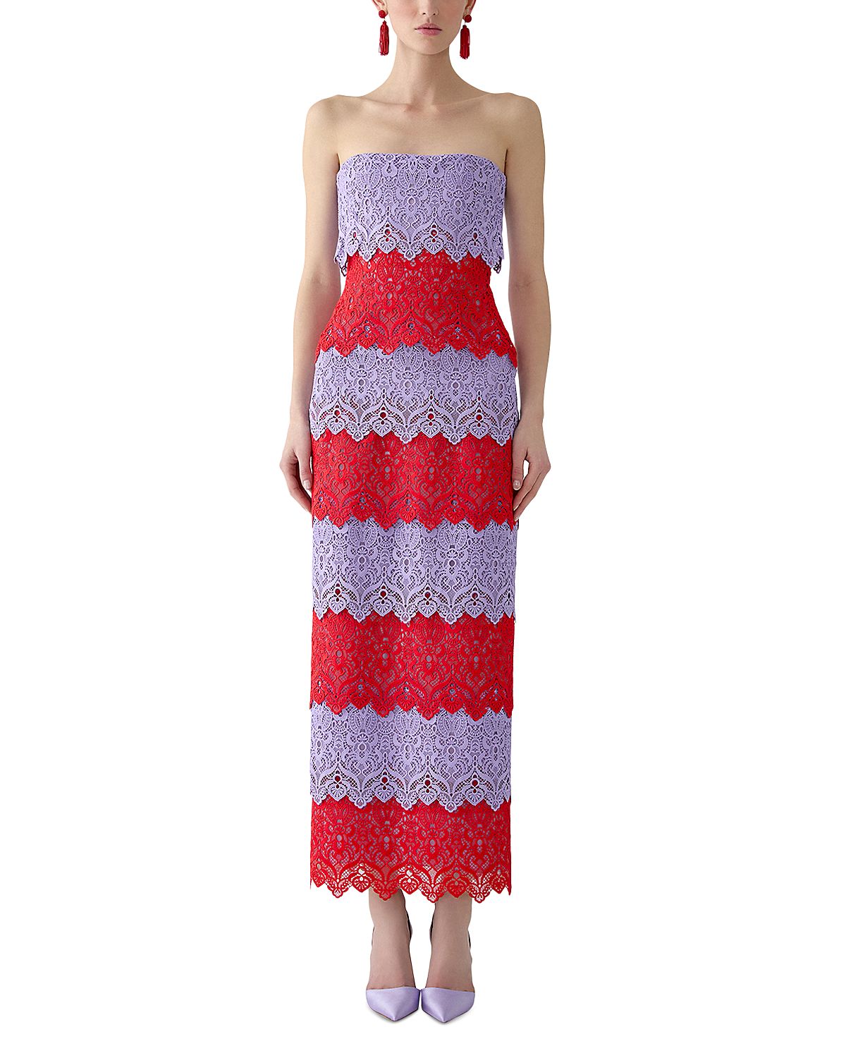 Carolina Herrera Strapless Lace Dress