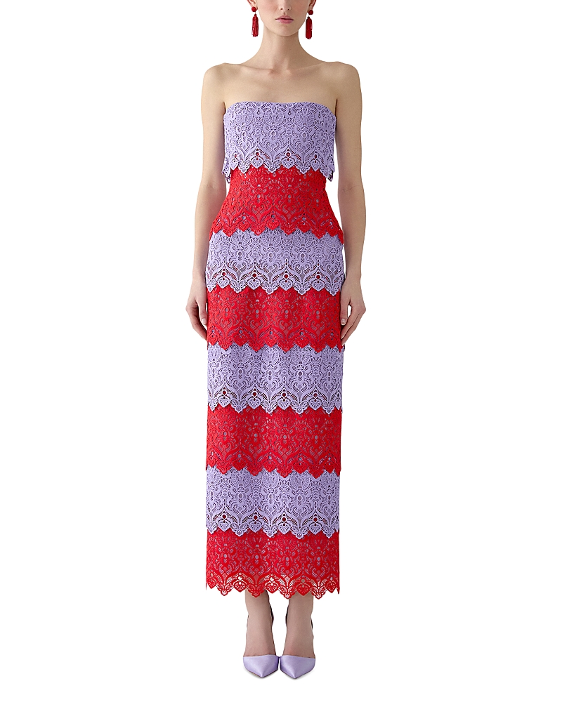 Carolina Herrera Strapless Lace Dress