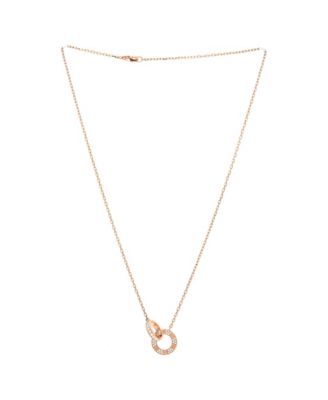  Love Interlocking Pave Necklace 18K Rose Gold and Diamonds, 16"