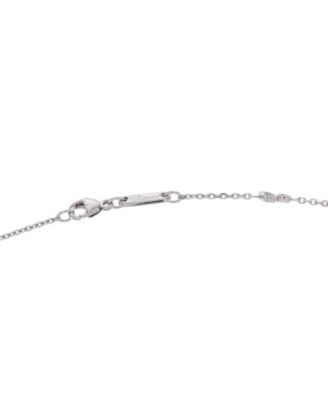  Happy Diamonds Good Luck Charms Eye Pendant Necklace 18K White Gold with Pave Diamonds and 1 Floating Diamond, 16.5"