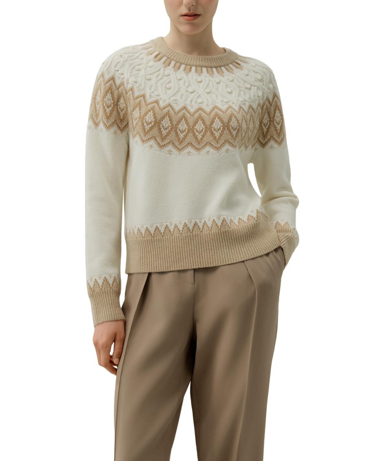 Wool Cashmere Fair Isle Sweater