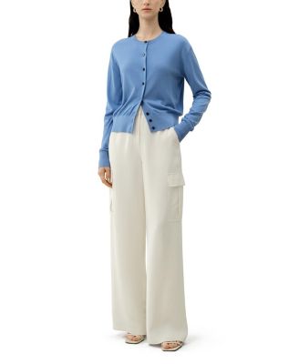  Round-Neck Silk Cashmere Cardigan