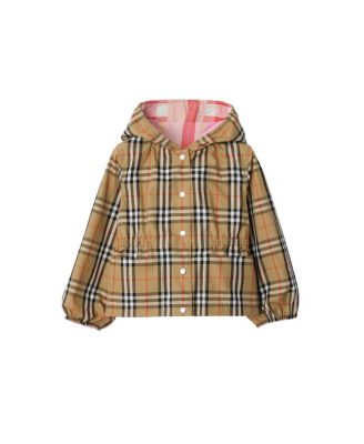 Girls' Reversible Check Nylon Hooded Jacket - Baby, Little Kid, Big Kid