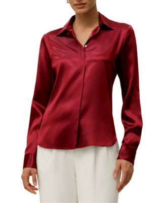  Elegant Silhouette Silk Shirt