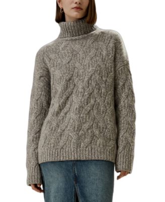  Cable-Knit Cashmere Turtleneck Sweater
