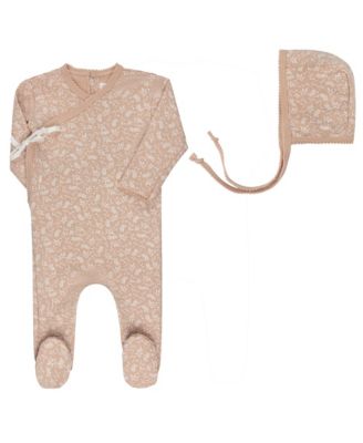 Unisex Modal French Terry Vine Collection Footie + Bonnet - Baby