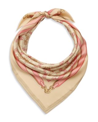 Horse & Carriage Straps Printed Silk Square Scarf