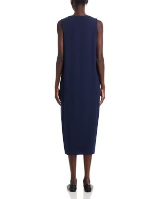 Stretch Jersey Knit Round Neck Oval Dress