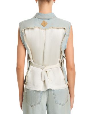 Ryder Denim Vest in Dusty Blue