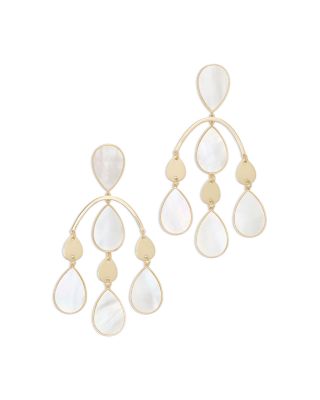 Karina Mother Of Pearl Pear Shape Statement Earrings
