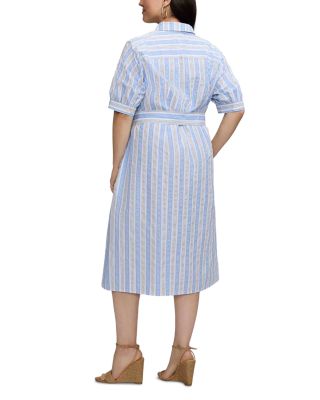 Esther Elbow Sleeve Stripe Seersucker Dress