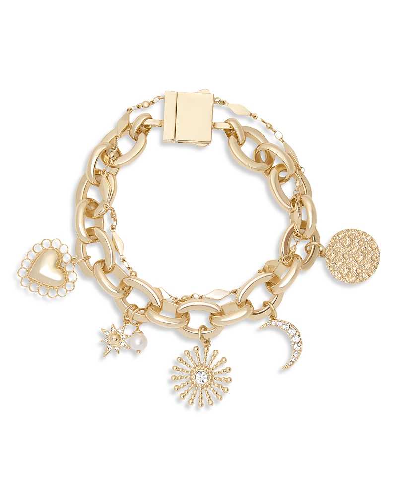Ramy Brook Sara Crystal & Imitation Pearl Charm Bracelet