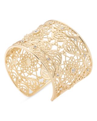Laya Crystal Filigree Cuff Bracelet