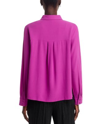 Silk Georgette Crepe Classic Collar Shirt