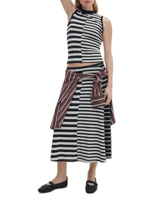 The Knit Mixed Stripe Skirt