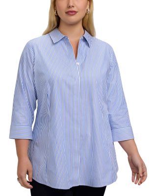 Cici 3/4 Sleeve Stripe Shirt