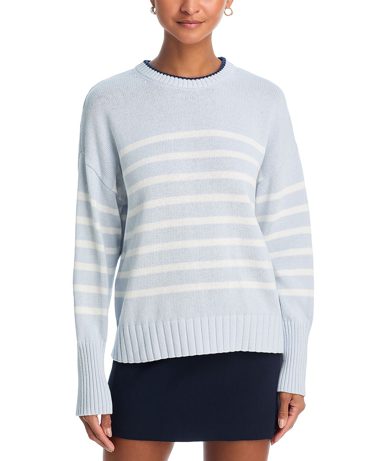 525 America Hazel Striped Crewneck Pullover Sweater