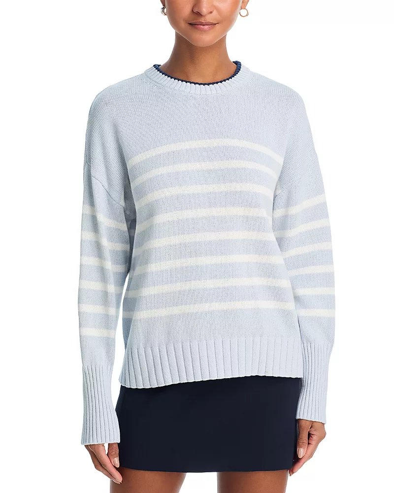 525 America Hazel Striped Crewneck Pullover Sweater