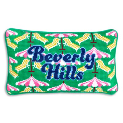 Beverly Hills Needlepoint Decorative Pillow - Exclusive