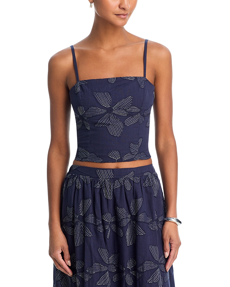 Aqua Embroidered Crop Top - Exclusive