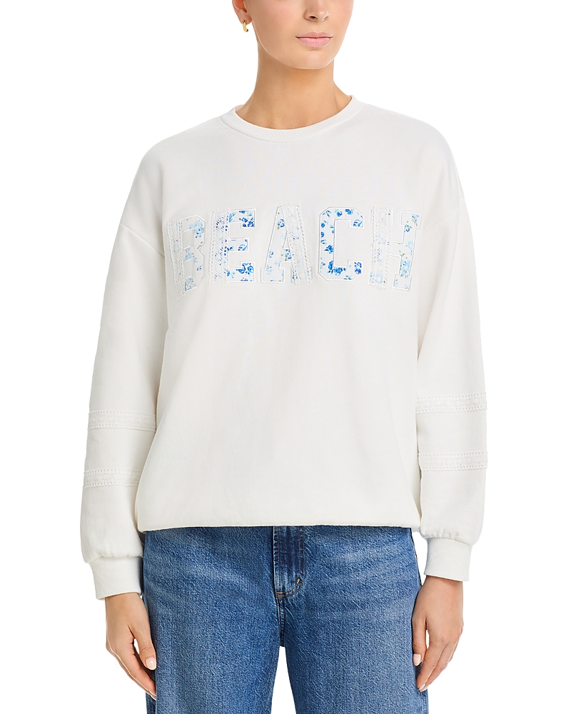 Vintage Havana Mixed Floral Applique Crewneck Sweatshirt
