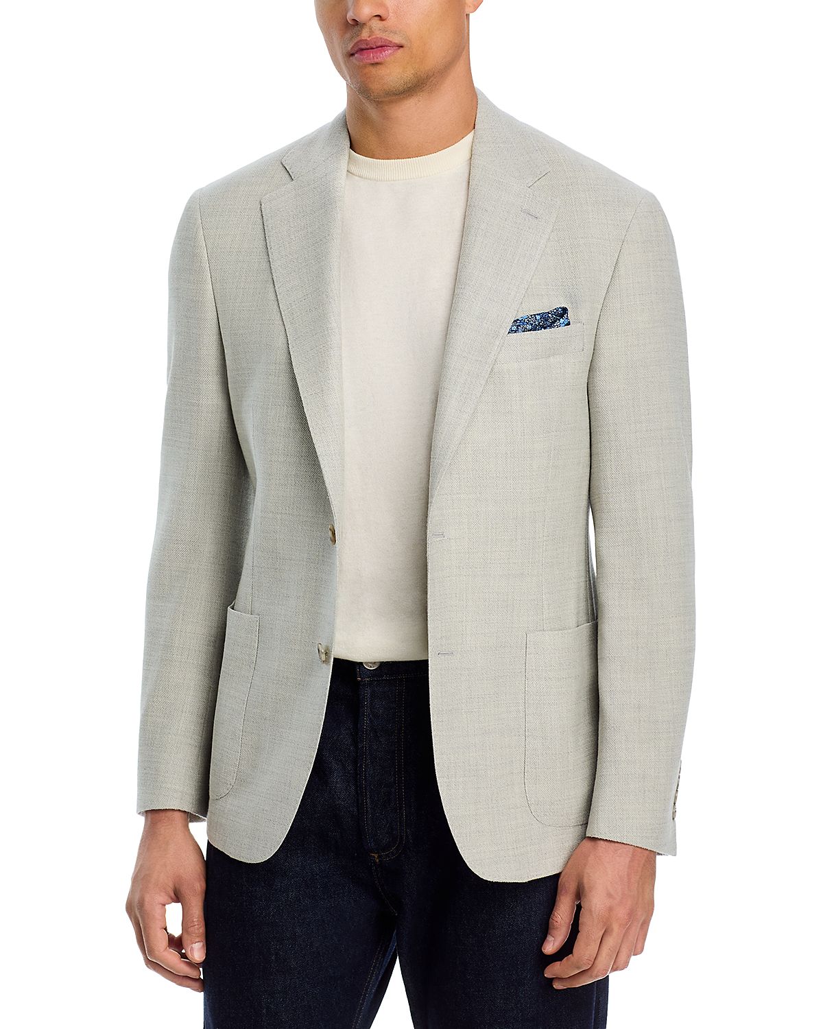 Vince Wool Pique Jersey Slim Fit Unstructured Sport Coat