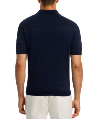 Tonal Stripe Johnny Collar Polo