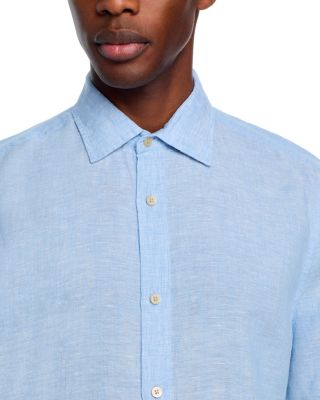 Yarn-Dyed Standard Fit Linen Shirt in Chambray - Exclusive