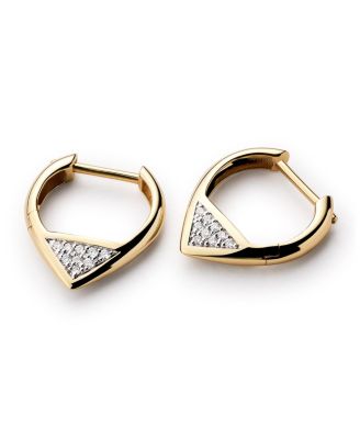 Solid Yellow Gold Lab-Grown Diamond Trillion Hoops
