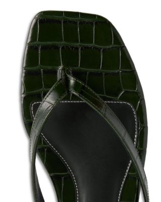 Women's Croco Embossed Flip Flops