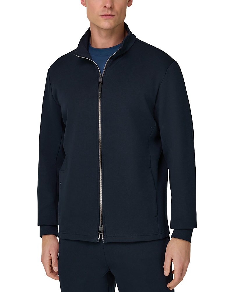 Boggi Milano Full-Zip Jacket in Lightweight Cotton Blend Scuba
