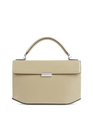 Beige Leather Box Bag