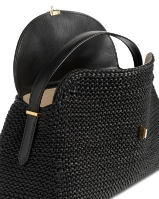 T-Lock Woven Leather Handbag