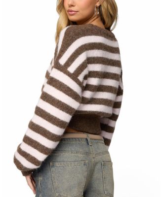 Penelope Fuzzy Striped Sweater