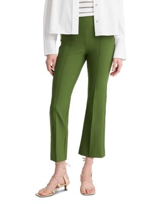 Mid Rise Pintucked Cropped Pants