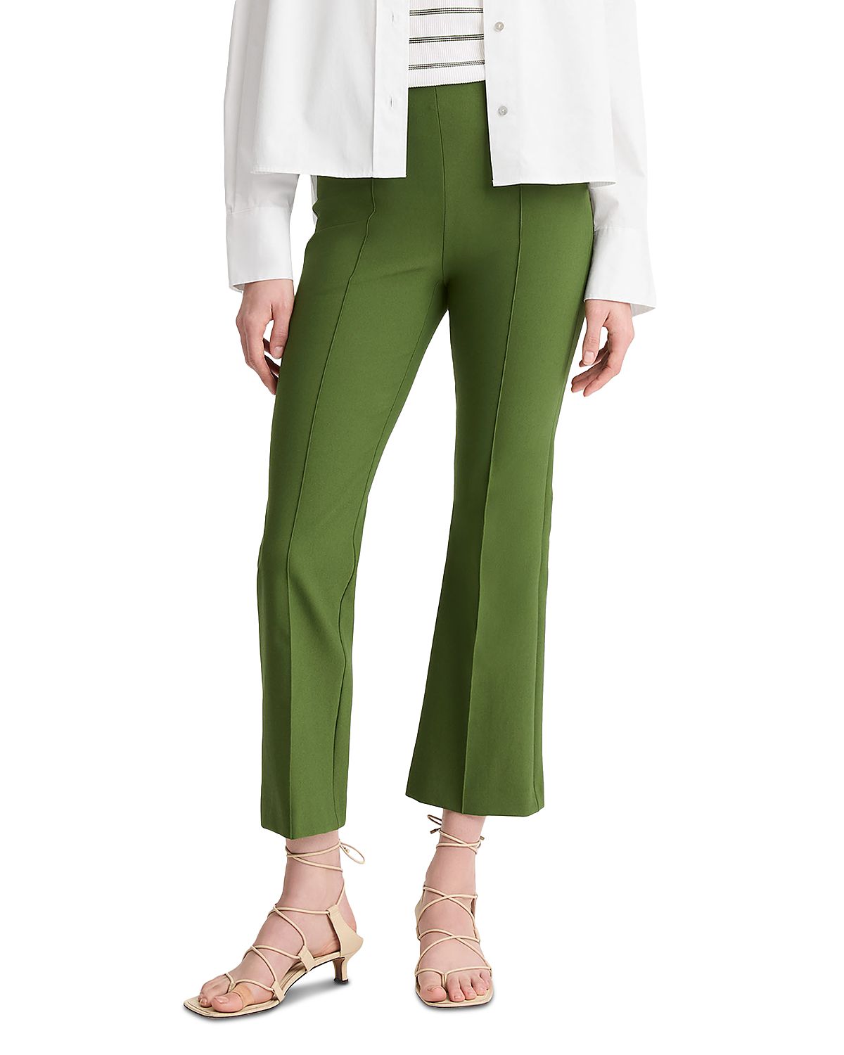 Vince Niki Mid Rise Pintucked Cropped Pants