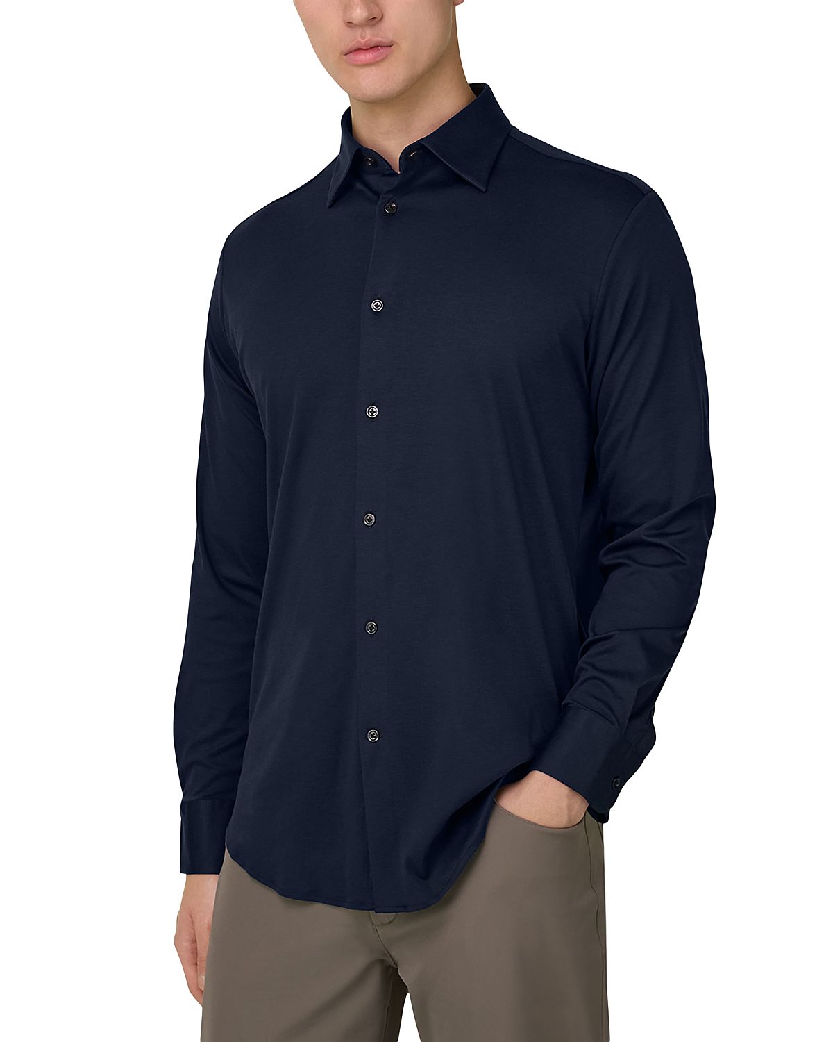 Boggi Milano Regular Fit Cotton and Silk Polo Shirt
