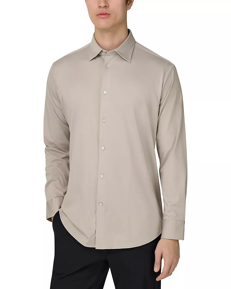 Boggi Milano Regular Fit Cotton and Silk Polo Shirt