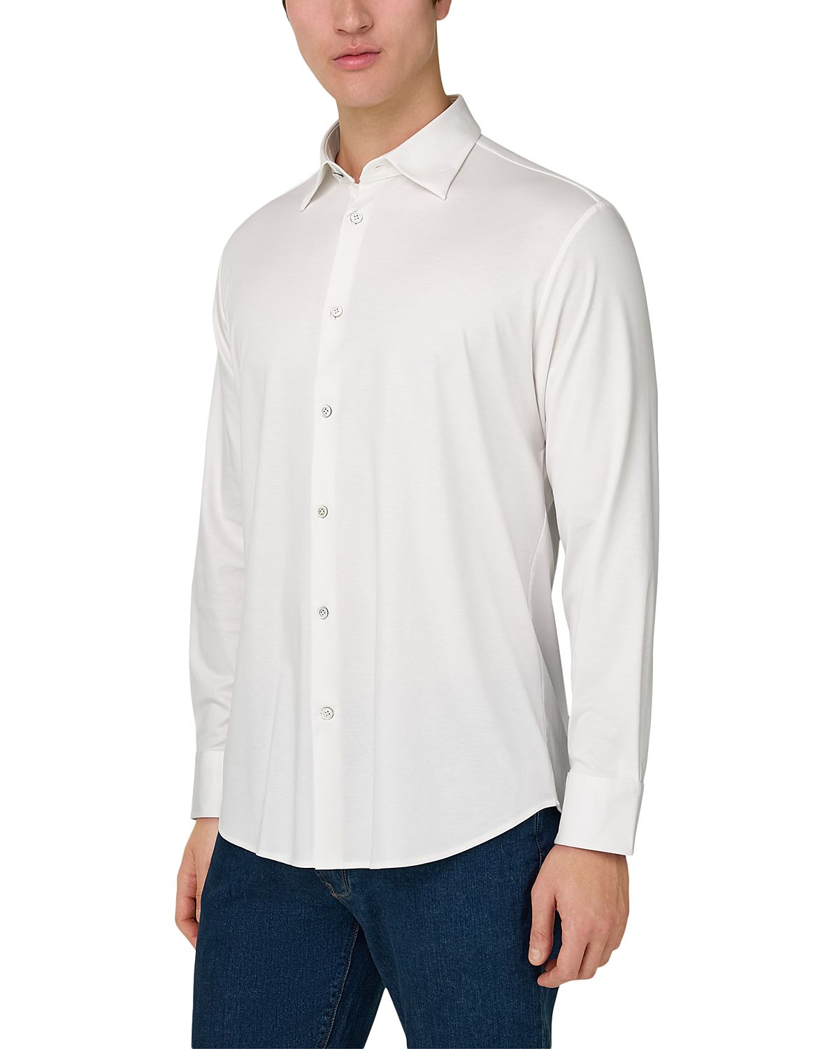 Boggi Milano Regular Fit Cotton and Silk Polo Shirt
