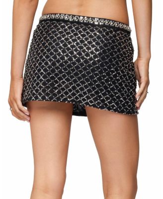 Jenny Beaded Mesh Mini Skirt