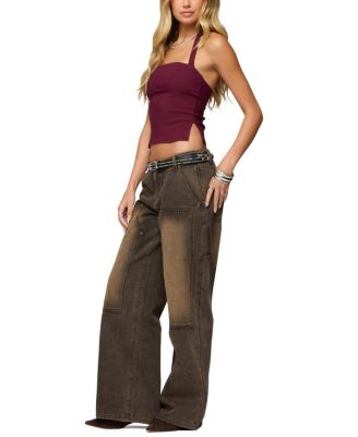Ayla Low Rise Baggy Carpenter Colored Wash Jeans