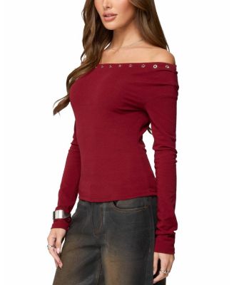 Rebekka Grommet Off Shoulder Top