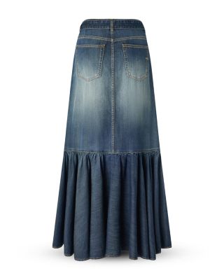 Guardiano Denim Ruffled Skirt